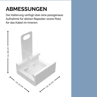 Cleverstation Repeater Wandhalterung Steckdose - für Fritz Repeater 6000 & Repeater 3000 & 3000AX, Steckdosenhalterung, AVM Repeater Zubehör, Internet Verstärker Halterung, Verstärker Steckdose Halter