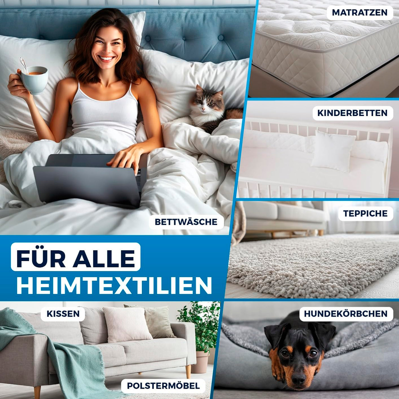 CLEANmaxx Milben Hand-Staubsauger vernichtet bis zu 99 Prozent Aller Milben | Effektive, chemiefreie Reinigung mit UV-C-Licht | Perfekt auch für Allergiker zum Absaugen & Desinfizieren von Matratzen