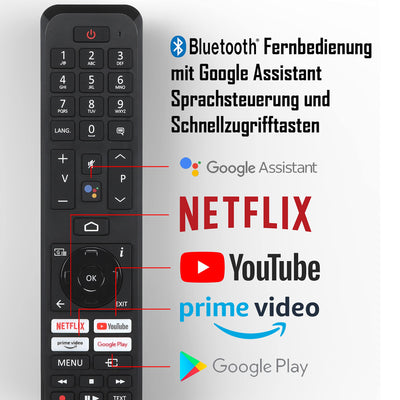 TELEFUNKEN XH24AN550MV 24 Zoll Fernseher/Android Smart TV (HD Ready, HDR, Triple-Tuner, 12 Volt, Bluetooth) [2023], Schwarz