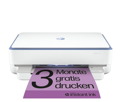 Imprimante multifonction HP ENVY 6010e, 20€ de cashback, 3 mois d'impression gratuite avec HP Instant Ink inclus, HP+, imprimante, scanner, copieur, WLAN, Airprint, bleu