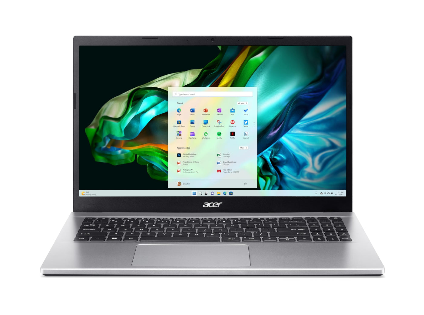 Acer Aspire 3 (A315-44P-R0TB) Laptop 15,6" FHD IPS Display AMD Ryzen 7 5700U 16 GB RAM 1 TB SSD AMD Radeon Graphics Windows 11 QWERTZ Tastatur Silber