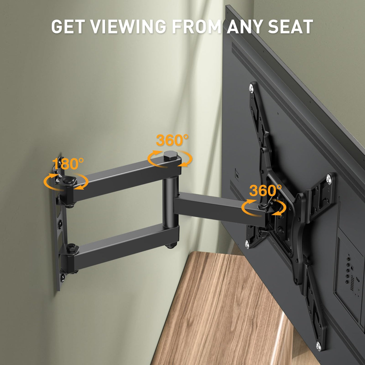 Perlegear TV Wandhalterung, Schwenkbare Neigbare TV Halterung für 26-60 Zoll Flach&Curved Fernseher bis zu 45Kg, max.VESA 400x400mm