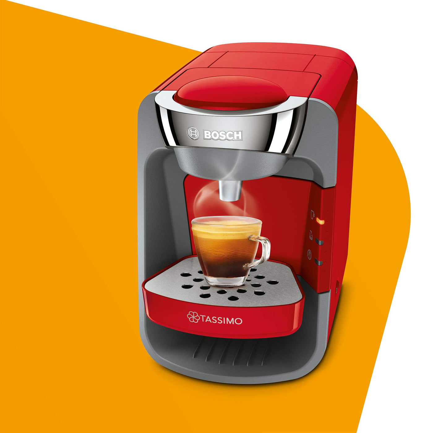 Tassimo Suny Kapselmaschine TAS3208 Kaffeemaschine by Bosch, über 70 Getränke, vollautomatisch, geeignet für alle Tassen, nahezu keine Aufheizzeit, 1300 W, rot/anthrazit