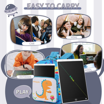 Genialba LCD Schreibtafel 8,5 Zoll, Buntes LCD Schreibtablett, Kindergeschenk, LCD Writing Tablet Elektronischer Tablette, Grafiktablett für Kinderspiele 2 3 4 5 6 7 Jahre alte Mädchen (Weiß)