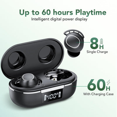 Bluetooth Kopfhörer,Kopfhörer Kabellos Bluetooth 5.3 mit 4 ENC Mikrofon,In Ear kopfhörer Bluetooth 60H Tiefer Bass,2024 Neue Kabellose Kopfhörer,Noise Cancelling IP8 Wasserdicht Ohrhörer,USB-C