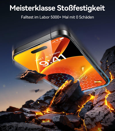 TORRAS für iPhone 16 Pro Max für Panzerglas [Full Screen] TOP Bruchsicherheit Folie für iPhone 16 Pro Max Schutzfolie 9H+ Schutzglas [Auto-Installation] Anti-Fingerabdruck, 2 Stück