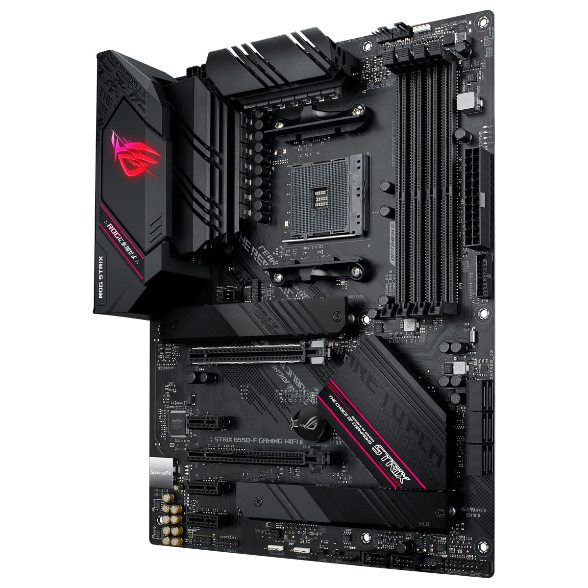 ASUS ROG Strix B550-F Gaming WI-FI II Mainboard Sockel AMD AM4 (AMD B550, ATX, PCIe 4.0, WiFi 6E, SATA 6Gbit/s, USB 3.2 Gen 2, Aura Sync, Two-Way AI Noise Cancelation)