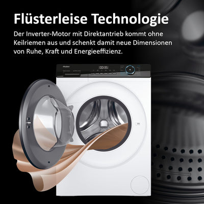 Haier I-PRO SERIE 3 HW90-B14939 I Frontlader Waschmaschine 9kg I Washing Machine mit A-Effizienz, 1.400 U/Min. & leisem Direktantrieb I Inkl. Dampfprogrammen, Mengenautomatik & Refresh-Programm