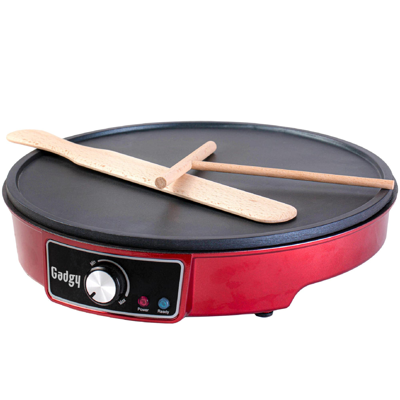 Gadgy Crêpes Maker mit Antihaftbeschichtung | 30 cm Durchmesser Crepe | Pfannkuchen Maker mit Teigverteiler & Crêpes-Wender | Pancake Maker für Crepes, Pfannkuchen, Poffertjes, Pancakes