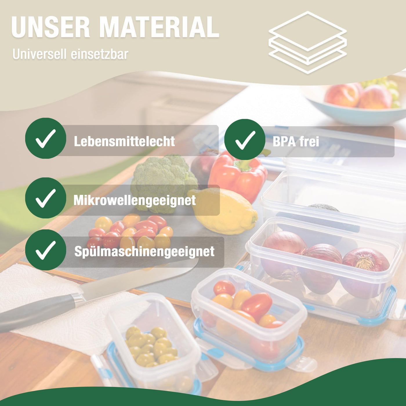 ATHLON TOOLS 4x 3L Frischhaltedosen-Set in Gastro-Qualität - 100% luftdicht und auslaufsicher -40 bis +100 Grad - für alle Lebensmittel - BPA-frei - Vorratsdosen für Kühlschrank (3 L | 4er Set)