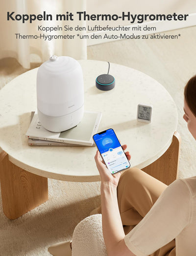 GoveeLife Ultraschall Luftbefeuchter Schlafzimmer, 3L Top-Fill Humidifier mit Duft Diffusor und Nachlicht bis zu 25H, BPA-Frei, 24dB Leise Klein Raumluftbefeuchter für Baby, Kinderzimmer, Pflanzen