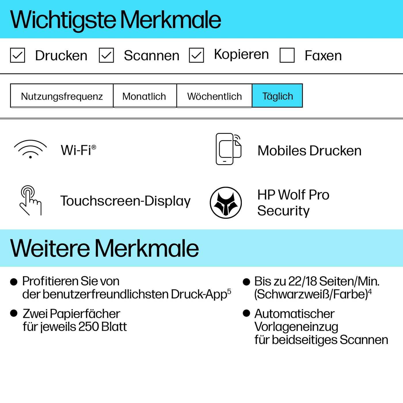 HP OfficeJet Pro 9730e A3-Multifunktionsdrucker (Drucken, Scannen und Kopieren bis A3), 3 Monate gratis drucken mit HP Instant Ink inklusive, HP+, Fax, WLAN, LAN, Duplex, Airprint, Grau-Weiß