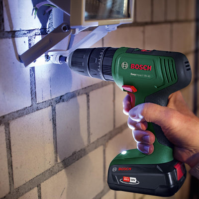 Bosch Akku Schlagbohrschrauber EasyImpact 18V-40 (Schrauben, Bohren in Holz, Metall und Kunststoff; Schlagbohren in Mauerwerk; 241-teiliges Bit-Set; 1 Akku 1,5Ah; 18 Volt System; in SystemBox)