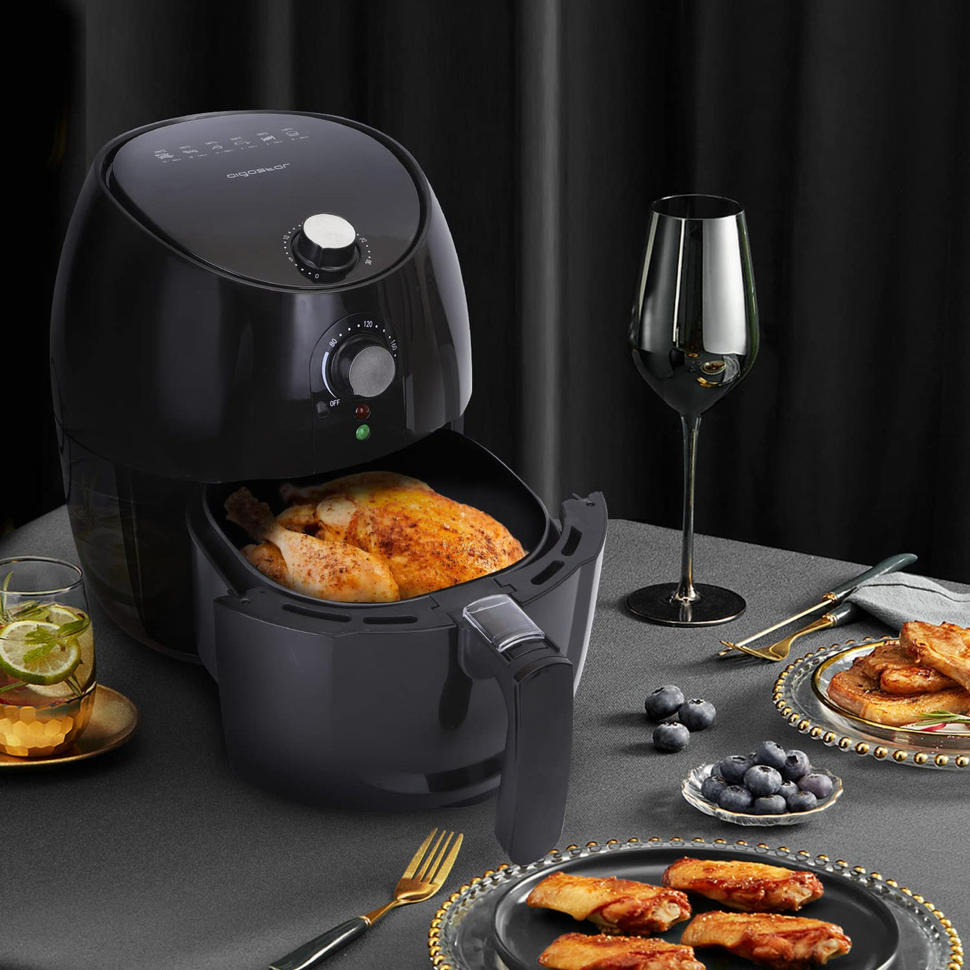 Heißluftfritteuse XL, 3.5L,1500W Airfryer, Frittieren ohne Öl, Heißluft Fritteusen, Antihaft-Frittierkorb, Automatische Abschaltfunktion, ölfrei, Leicht zu reinigen, BPA-frei