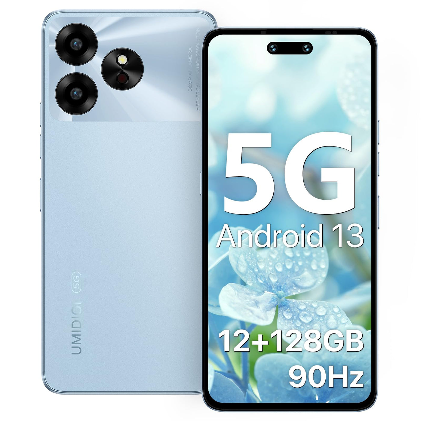 UMIDIGI G6 5G Handy Ohne Vertrag 2024, 6GB+128GB/TF 1TB, Android 13 Smartphone Ohne Vertrag, 6.57" 90Hz HD+, 50MP Kamera 5000mAh, Dimensity 6100+ 5G Simlockfreie Handys, Fingerprint/Face ID/GPS,NFC