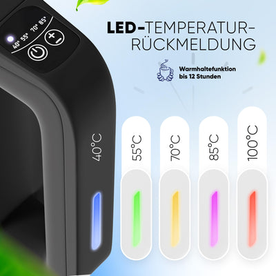 Stillstern Wasserkocher mit Temperatureinstellung [1,7L | 40-55-70-85-100°C], 12 Std. Warmhalten, Präzisionsausguss aus Edelstahl, Anti-Fingerprint, Schnelles Aufheizen [2200W], Leise, Stabiler Halt