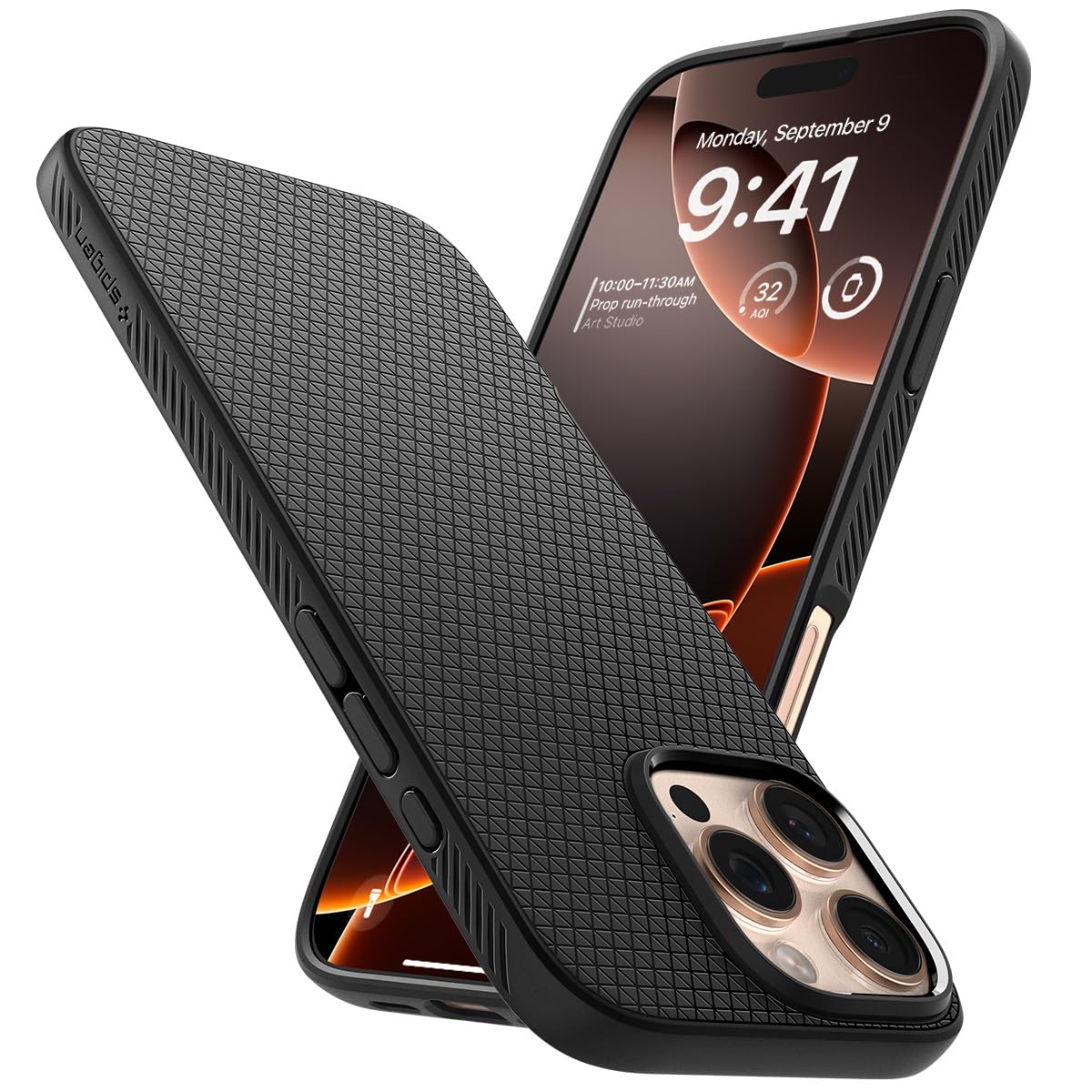 Spigen für iPhone 16 Pro Max Hülle [rutschfest] Liquid Air Case Handyhülle Schutzhülle Cover Dünn Slim -Matte Black