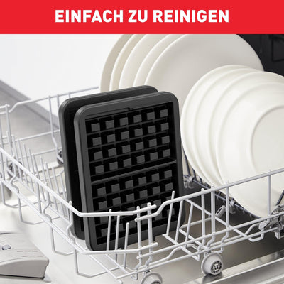 Tefal King Size Waffeleisen WM756D | Doppelwaffeleisen für 2 belgische Waffeln | Dreh-Funktion | antihaftbeschichtete Platten | dicke Waffeln | Temperaturregler|leichte Reinigung | 120W | 1L