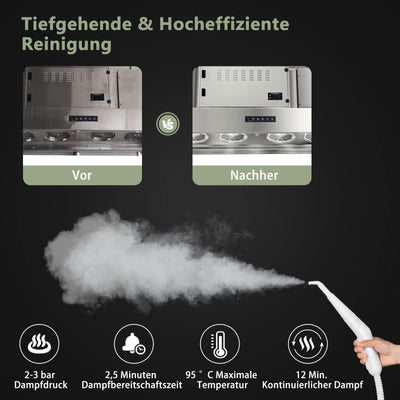 COSTWAY Dampfreiniger Handgerät | 1000W & 300 ml Wasserkapazität & 10 Zubehörsätze | Steamshot Steam Cleaner für alles, Teppiche, Fenster, Polster, Bad