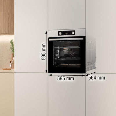 Gorenje OptiBake BOS 6737 E02X Einbau-Backofen / 77L / AquaClean/Heißluft/ExtraSteam/AirFry/PerfectGrill/Pizzamode 300°C/Edelstahl, Inox