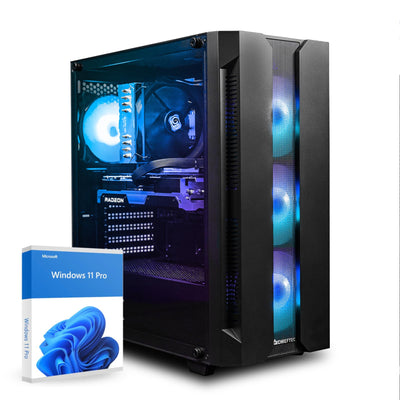 dcl24 AMD Computer Ryzen 5 7500F, AMD Radeon RX7600 8GB - 1000GB SSD, 32GB DDR5, High End Gamer PC mit 6x5.0 GHz, RGB Rechner, WLAN, Windows 11 Pro