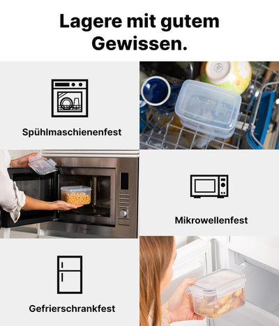 Deco haus® Vorratsdosen mit Deckel luftdicht 24er Set - Aufbewahrungsbox Küche mit Deckel - Vorratsbehälter Küche Aufbewahrung & Organisation - Kitchen Storage & Organisation - Für Nudeln, Müsli, Mehl