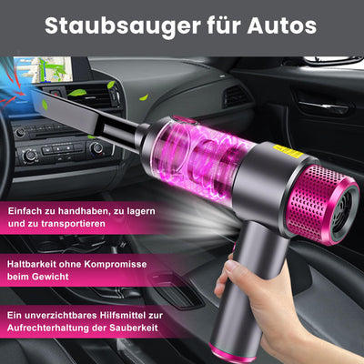 Yeegnar Handstaubsauger Kabellos, 12000PA Auto Staubsauger, Handstaubsauger Akku Stark, 2-In-1 Staubsauger & Gebläse, Mini Staubsauger für Auto & Haus mit LED-Licht zum Reinigen von Oberflächenstaub