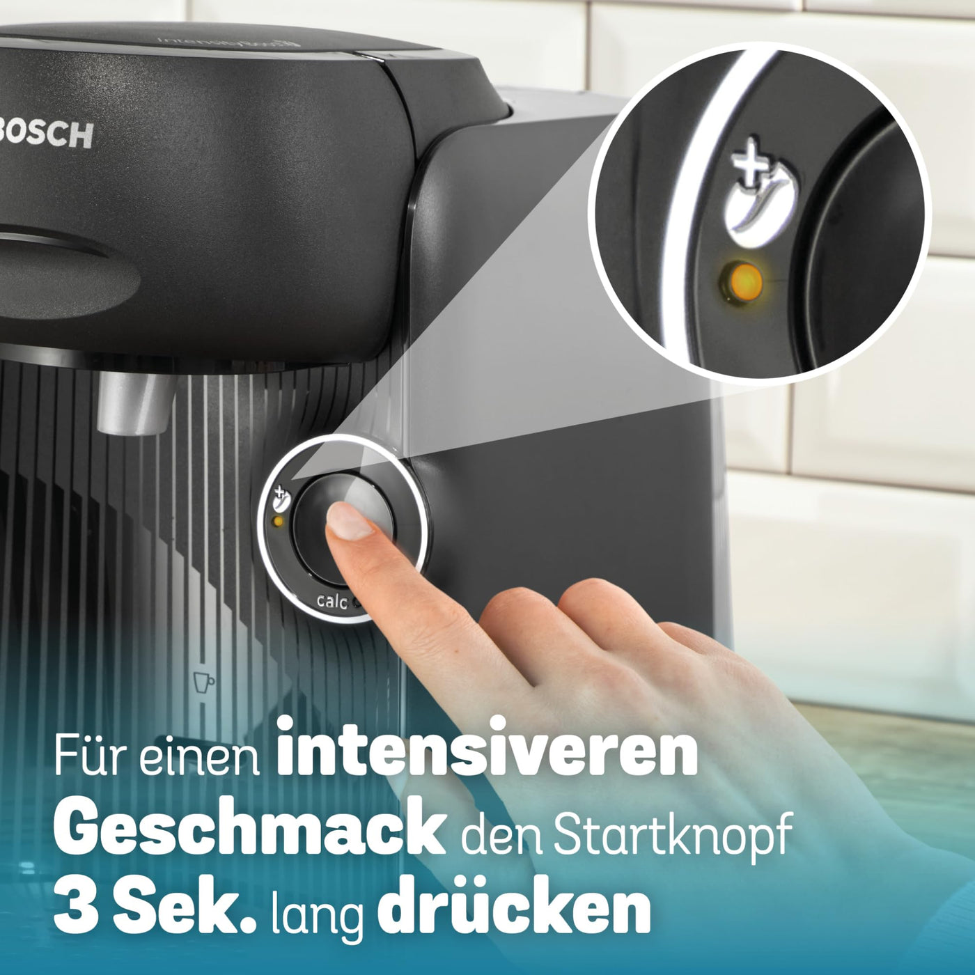 Bosch Tassimo finesse friendly Kapselmaschine TAS162E, 70 Getränke, intensiverer Kaffee auf Kopfdruck, Abschaltautomatik, nachhaltig, perfekt dosiert, 1400 W, schwarz/schwarz