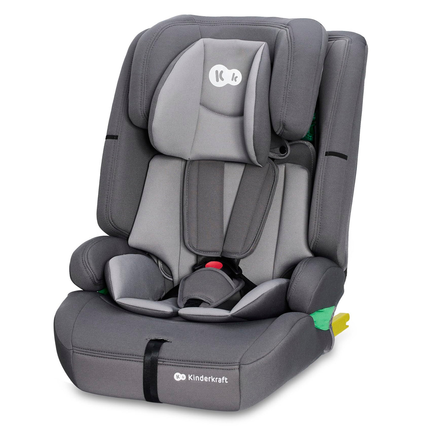 Kinderkraft SAFETY FIX 2 I-SIZE 76-150 cm Kindersitz 9-36 kg, Kinderautositze mit isofix, Einstellung der Kopfstütze, spezielle Sicherheitssysteme, 5 punkt gurte, Einsatz im set, Grau