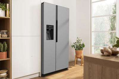 Gorenje NRR9185ESXL Side by Side Kühl-Gefrierkombination/NoFrost Plus/Inverter Kompressor/Wasser- und Eiswürfelspender/SensoTech / 178,6 cm/Kühlteil 376 l/Gefrierteil 190 l/Edelstahl