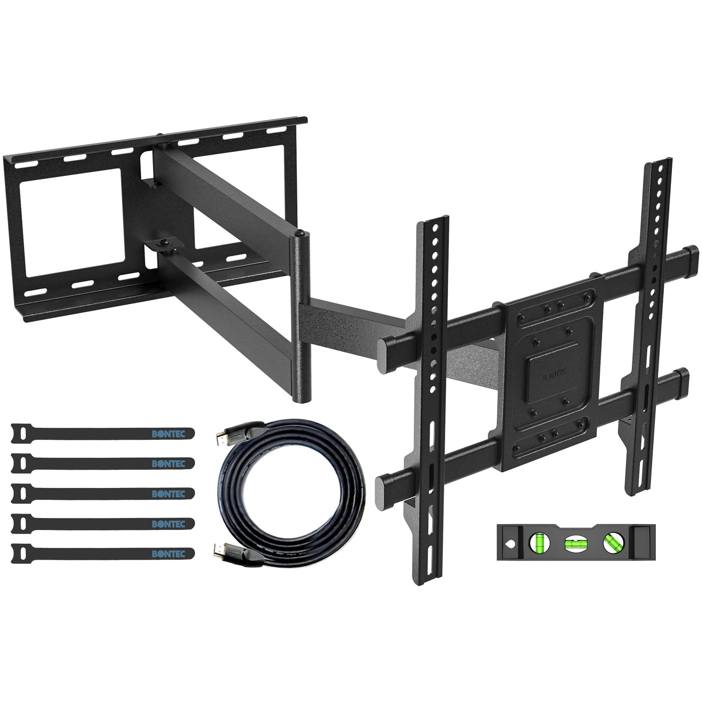 BONTEC TV Wandhalterung mit Extra Langem Gelenkarm 850mm für 32-70 Zoll LCD/LED/OLED Flachbildschirme bis 60 kg, Neigbar, Schwenk- und Drehbar, TV-Wandhalterung, Max. VESA 400 x 400 mm