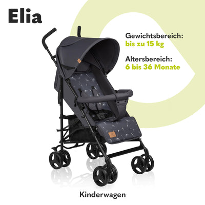 LIONELO Elia Buggy Klein Zusammenklappbar Kinderwagen Bis 15 Kg, Rücken Und Fußstützenverstellung Hinterradbremse, Moskitonetz, Beinwärmer, Einkaufskorb