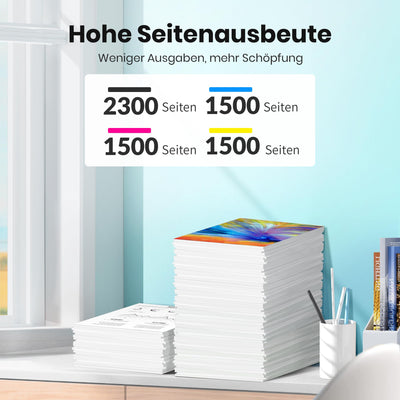 Glliter 950 XL 951XL Druckerpatronen für HP 951XL Multipack Kompatible für HP Officejet Pro 8600 Patronen für HP Officejet Pro 8620 8610 Patronen (Schwarz Cyan Magenta Gelb, ‎‎‎‎‎‎‎4er-Pack)