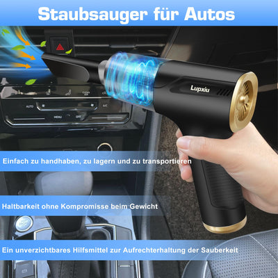 Lupxiu Handstaubsauger, Auto Staubsauger Stark, 2-in-1 Mini Handstaubsauger Kabellos, Akkusauger, Kleiner Staubsauger mit USB-C Kabel für Auto & Haus