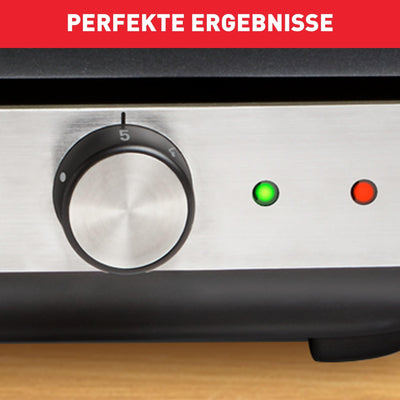 Tefal Maxi Plancha Elektro-Tischgrill CB690D | Extra groß | Antihaft Teppanyaki Platte | Leichte Reinigung | Innen und außen nutzbar | Inkl. abnehmbarem Windschutz + Spatel | 2300W, Schwarz/Silber