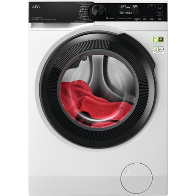 AEG Waschmaschine - Serie 8000 PowerCare- Faserschutz - UniversalDose Schublade für PODS - Auffrisch- & Nachlegefunktion - 8kg - Leise - Mengenautomatik - 1400 U/Min - Vollwasserstopp - LR8EG75480