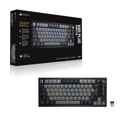 CORSAIR K65 Plus Wireless 75% RGB Hot-Swap-Fähige Mechanische Gaming-Tastatur - Vorgeschmierte MLX Red Linear Switches - Dual-Layer Sound Dampening - PBT Keycaps - QWERTZ DE - Schwarz