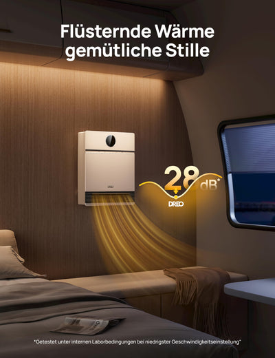 Dreo Smart Wandkonvektor, 30° Lüfterauslass, 2000W, einstellbarer Thermostat, Fernbedienung, Wochentimer, einfach zu montierende Heizung für den Innenbereich, kompatibel mit Alexa