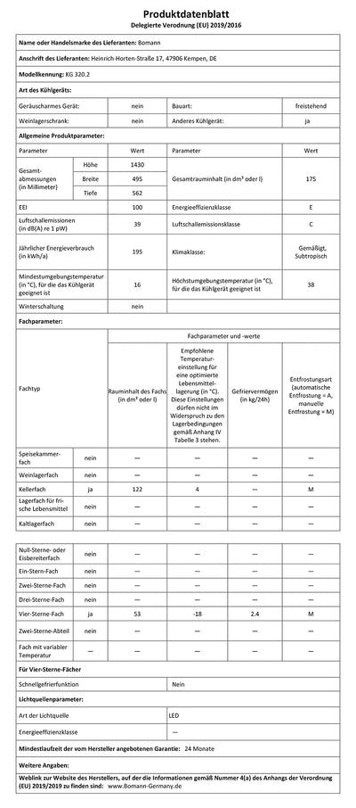 Bomann® Kühlschrank mit Gefrierfach 143cm hoch | Kühl Gefrierkombination 175L mit 3 Ablagen & 3 Schubladen | Türanschlag wechselbar | leise Kühlgefrierkombi 39db | Kühlschrank KG 320.2 rot