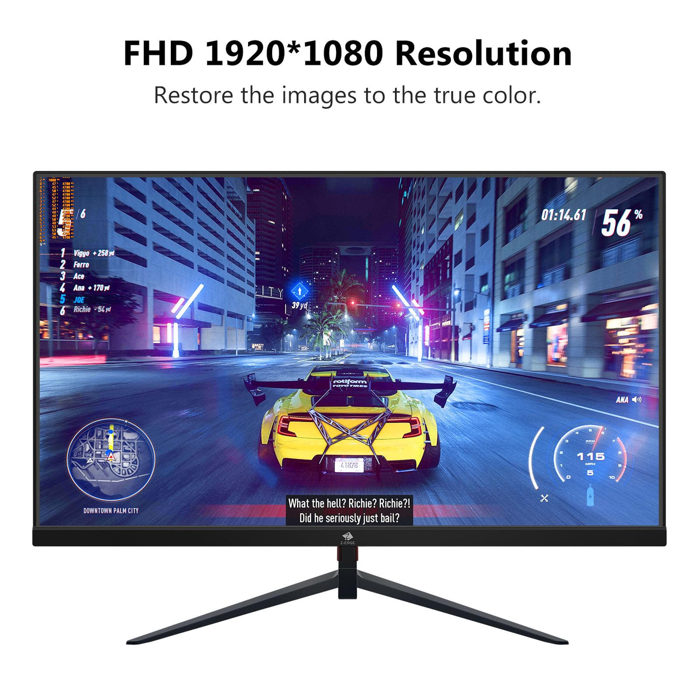 Z-Edge 25 Zoll (24,5 Zoll) Gaming Monitor 240Hz 1ms MPRT 1080P Full HD VA Panel, 350cd/m² Helligkeit, Rahmenlos Design, FreeSync, HDMI 2.0 & DisplayPort 1.4, VESA Kompatibel - Schwarz