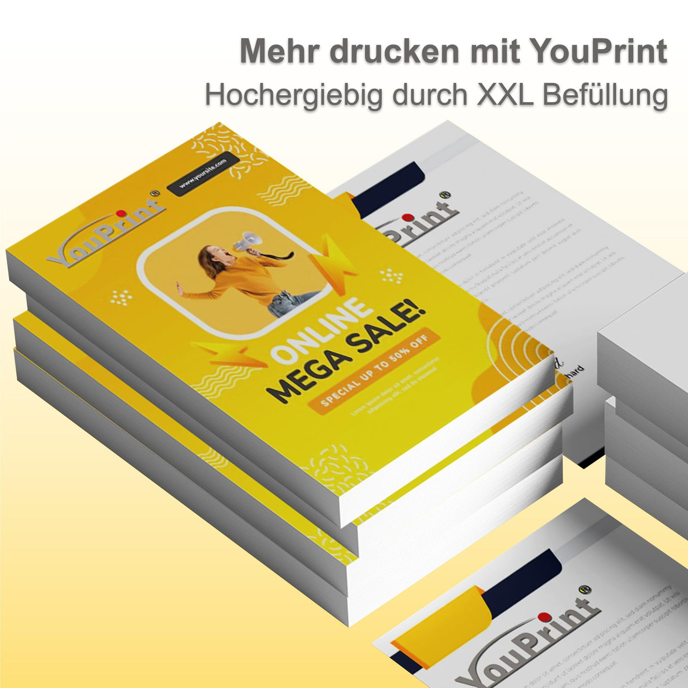 Appareil multifonction youprint Bundle TR7650 (imprimante, scanner, copieur) avec 5 cartouches d'imprimante XXL