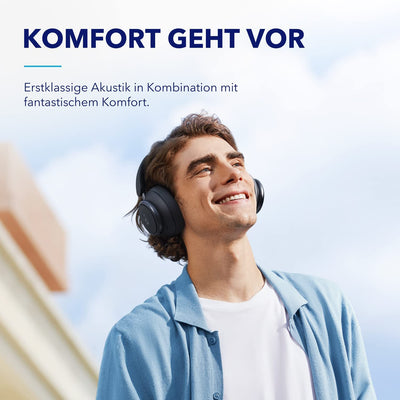 Soundcore by Anker Space Q45 Bluetooth Kopfhörer, Adaptive aktive Geräuschunterdrückung bis zu 98%, 50 Std. Wiedergabe, LDAC Hi-Res Wireless Audio,Kristallklare Anrufe(Generalüberholt)