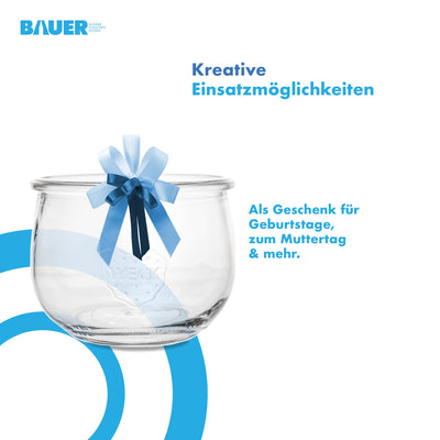 flaschenbauer.de WECK 1/2l Einmachglas 500ml Tulpen-Form - verwendbar als Marmeladenglas, Vorratsglas, Konservenglas 6 Stück Inklusive Etikett - Made in Germany