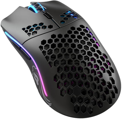 Glorious Gaming Model O Wireless Gaming Mouse – Superleichte 69 g, Wabendesign, RGB-Beleuchtung, beidhändig, verzögerungsfreier 2,4-GHz-Funk, bis zu 71 Stunden Akku – Mattschwarz