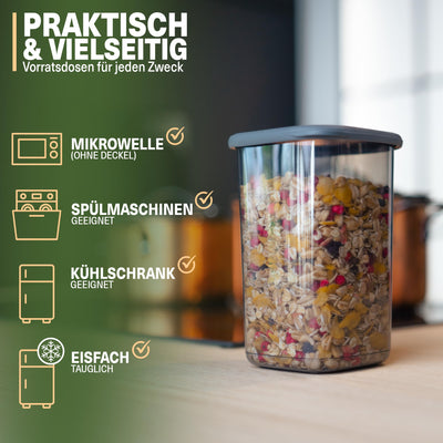 Viwares Vorratsdosen mit Deckel Luftdicht | 12er Vorratsbehälter Set | BPA-FREI | Vorratsdose zur Mehl Zucker & Müsli Aufbewahrung Küche | Praktische Aufbewahrungsbox Küche für alle Lebensmittel