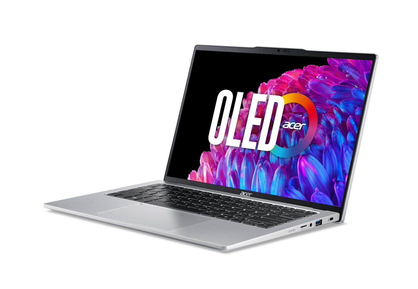 Acer Swift Go 14 OLED (SFG14-73-791J) Ultrabook/Laptop | 14" WQ2.8K OLED Display | Intel Core Ultra 7 155H | 16 GB RAM | 1 TB SSD | Intel Arc Grafik | Windows 11 | QWERTZ Tastatur | Silber