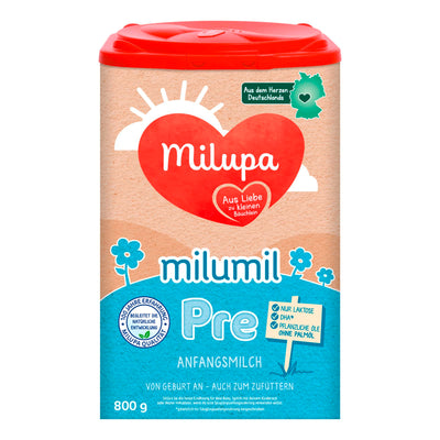 Milupa Milumil Pre – Anfangsmilch von Geburt an – Baby-Milchpulver – Mit wichtigen Nährstoffen und ohne Palmöl – 1 x 800 g