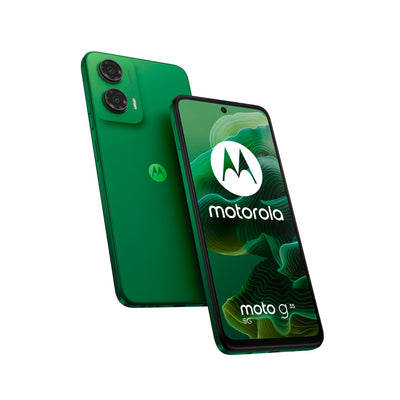 Motorola Moto g35 5G Smartphone (6,72"-FHD+-Display, 50-MP-Kamera, 4/128 GB, 5000 mAh, Android 14) Leaf Green, inkl. Schutzcover [Exklusiv bei Amazon]