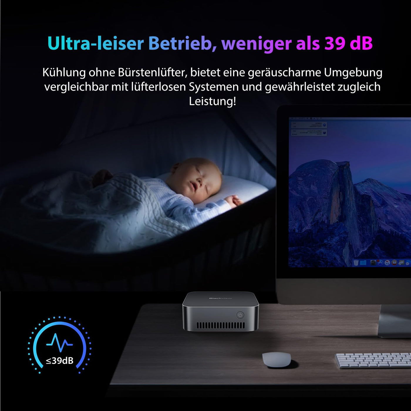 Blackview Mini PC MP80 16GB LPDDR5 RAM 512GB M.2 SSD, Intel 12. Gen N95(bis zu 3,4GHz) Mini Computer, 4K UHD Mini Desktop PC Windows 11 Pro, DREI HDMI, Gigabit Ethernet, 5G WiFi, für Business/Heimkino