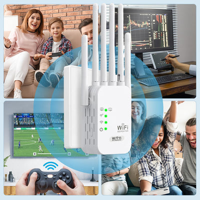 WLAN Repeater Booster WiFi 6 3dBi Antennen, 2 Ethernet Port,3-in-1 Zugangsmethode von Repeater/AP/Router,WiFi Signal Extender mit Signalabdeckungsfläche von 8900 sq.ft